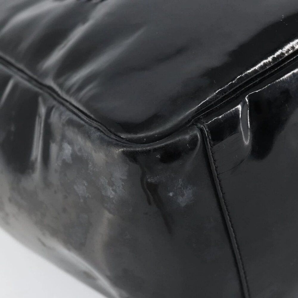 CHANEL Triple Coco Chain Tote Bag Patent leather Black Silver CC Auth 146826 - Picture 12 of 16
